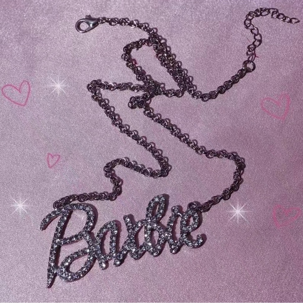 Barbie Rhinestone Silver Necklace